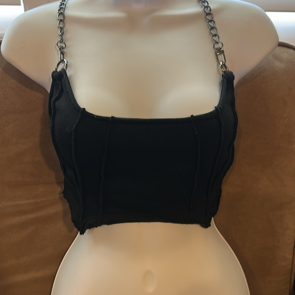 Dolls Kill Darker Wavs black top with chains medium excellent condition